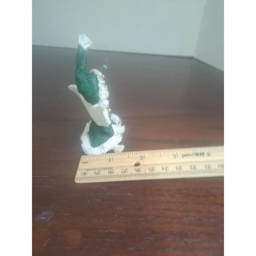 Vintage K's Collection Snowbaby Green Christmas Angel Resin